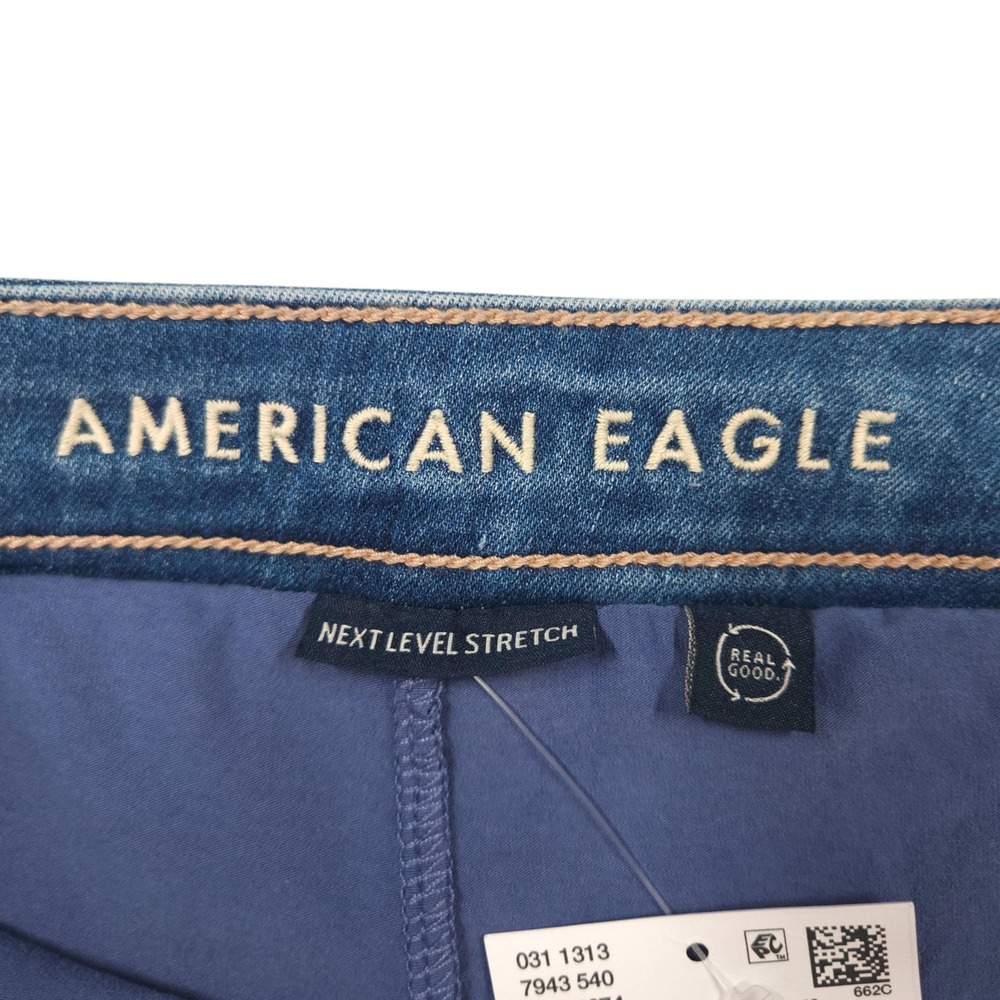 American Eagle High Rise Mini Skort Next Level Stretch Denim Blue Wash‎ Size 4 - Picture 6 of 10